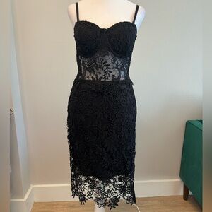 Bebe Lace Black Top and Skirt Set Size 4
